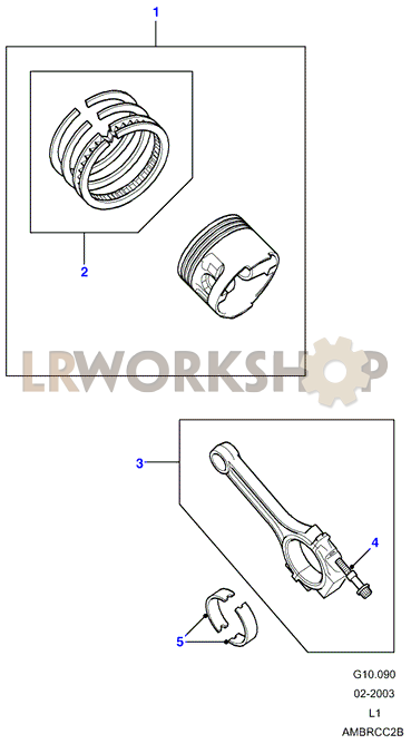Piston,Connecting Rod & Bearings Part Diagram