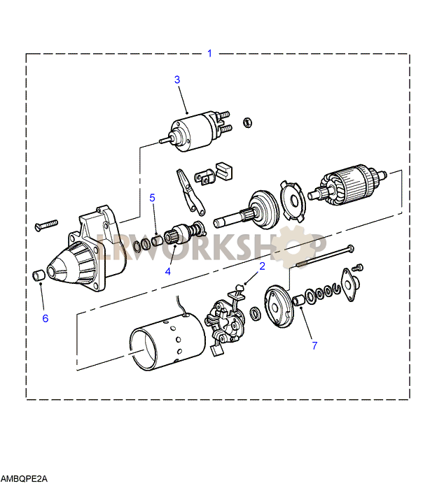 Motor de Arranque Part Diagram