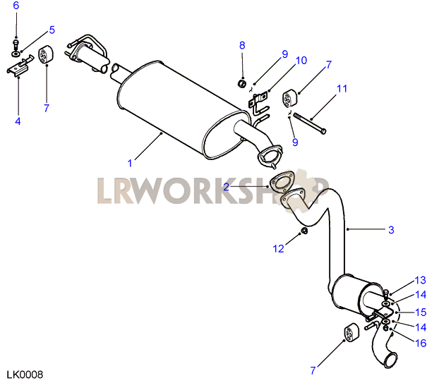Rear Exhaust Pipes Part Diagram