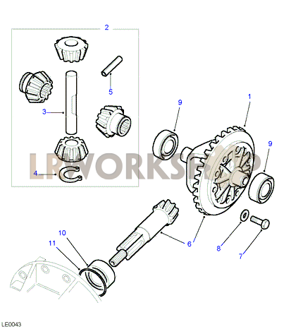 Crownwheel And Pinion - Rover Type Part Diagram