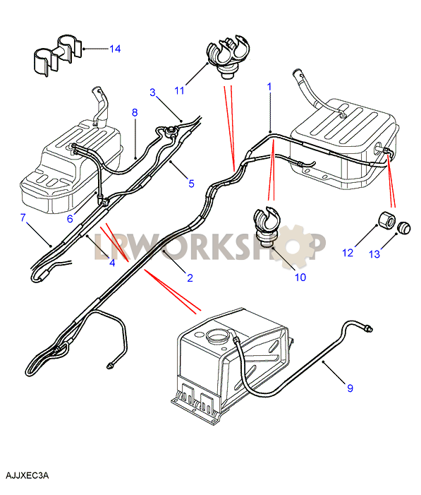 Fuel Pipes - Less Sedimentor Part Diagram