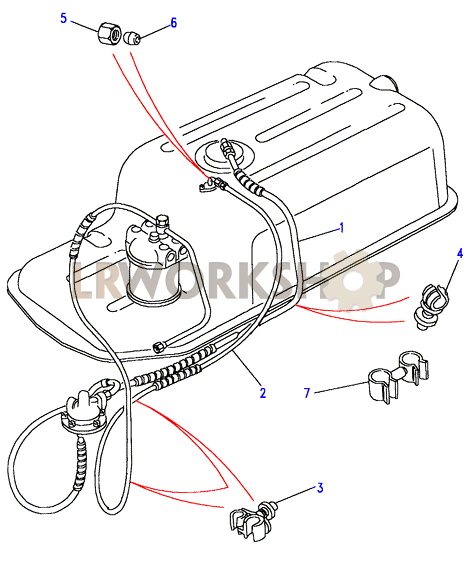 Fuel Pipes - Less Sedimentor Part Diagram