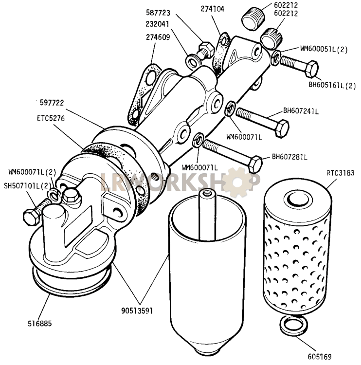 Oil Filter and Adaptor Part Diagram
