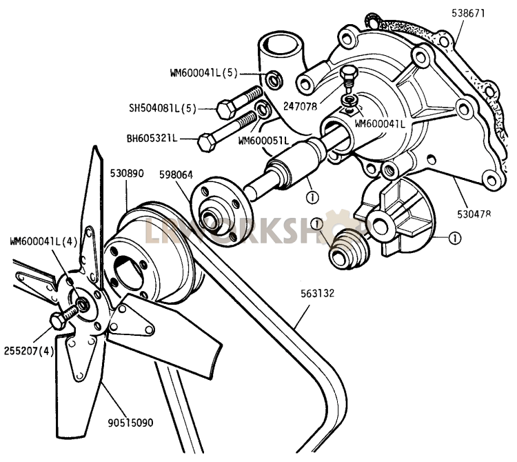 Water Pump and Fan Part Diagram