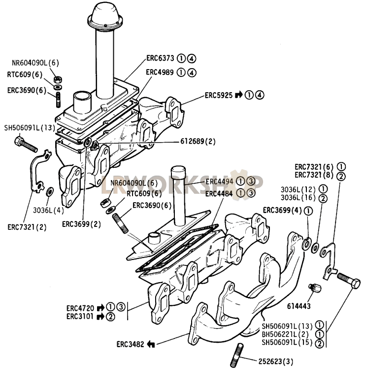 Exhaust manifold Part Diagram