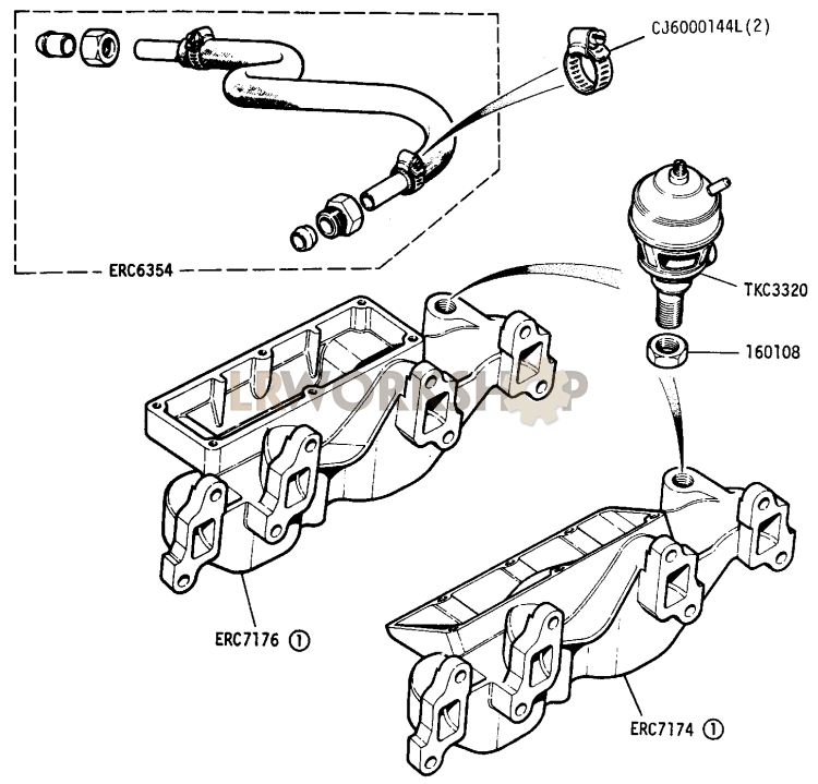 Exhaust Manifold and EGR valve Part Diagram