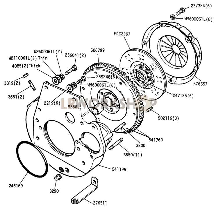 Flywheel And Clutch - 2 6 Litre Petrol