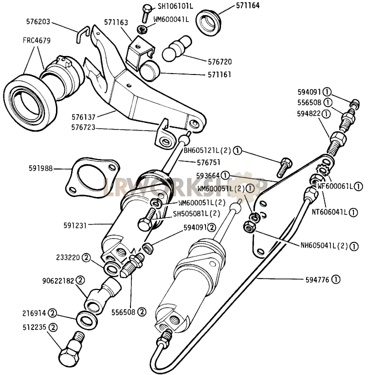 Land Range Rover Series 3 Clutch Fork Arm service repair kit 576137 