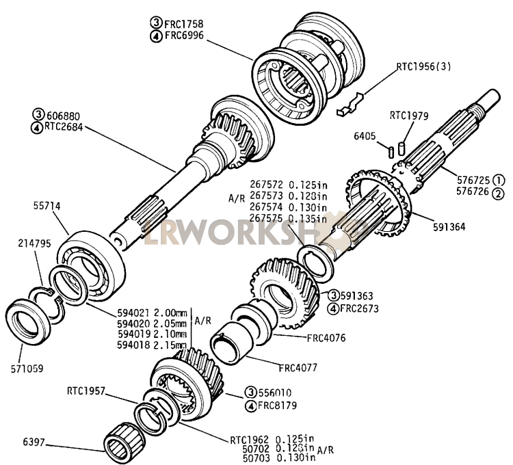 LAND ROVER GEARBOX MAINSHAFT 576725 FOR SERIES 3