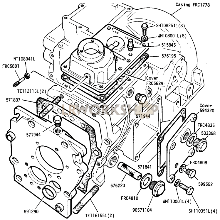 Main and Transfer Casing (Front Portion) Part Diagram