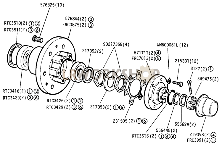 Front Hub Assembly Part Diagram