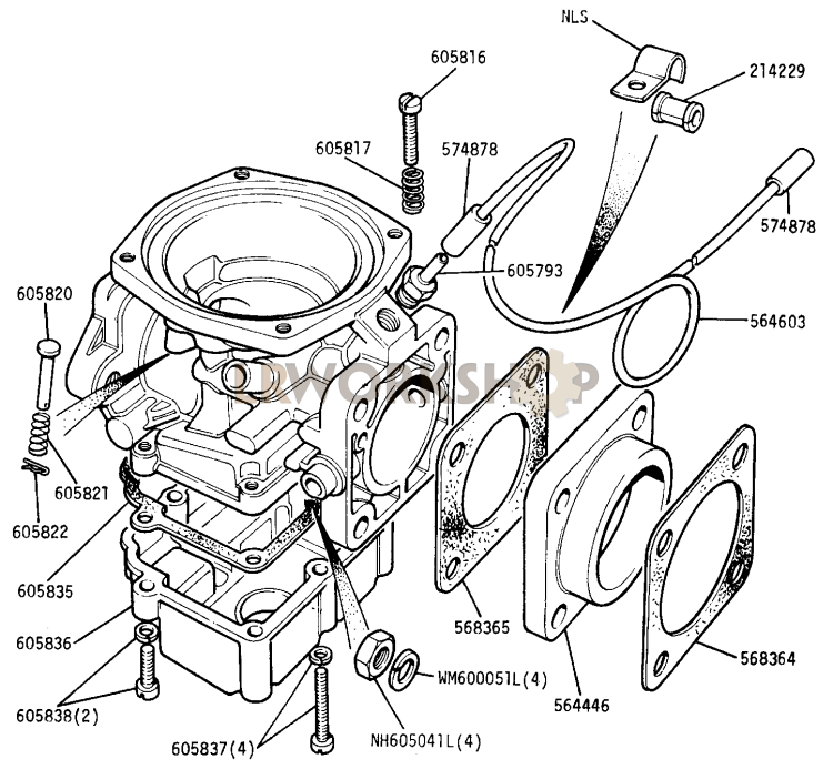 Carburetter Body and Fixings Part Diagram
