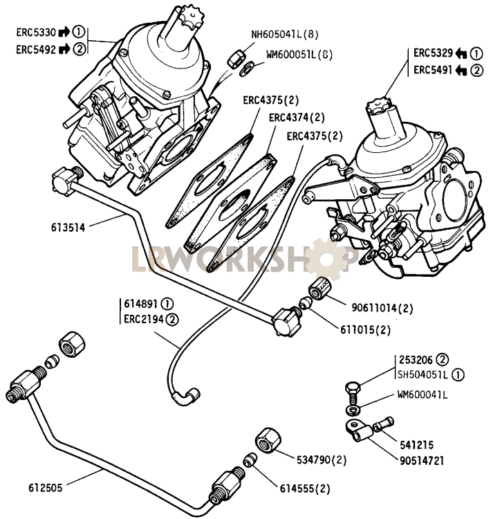 Carburetters and Fuel Pipes Part Diagram