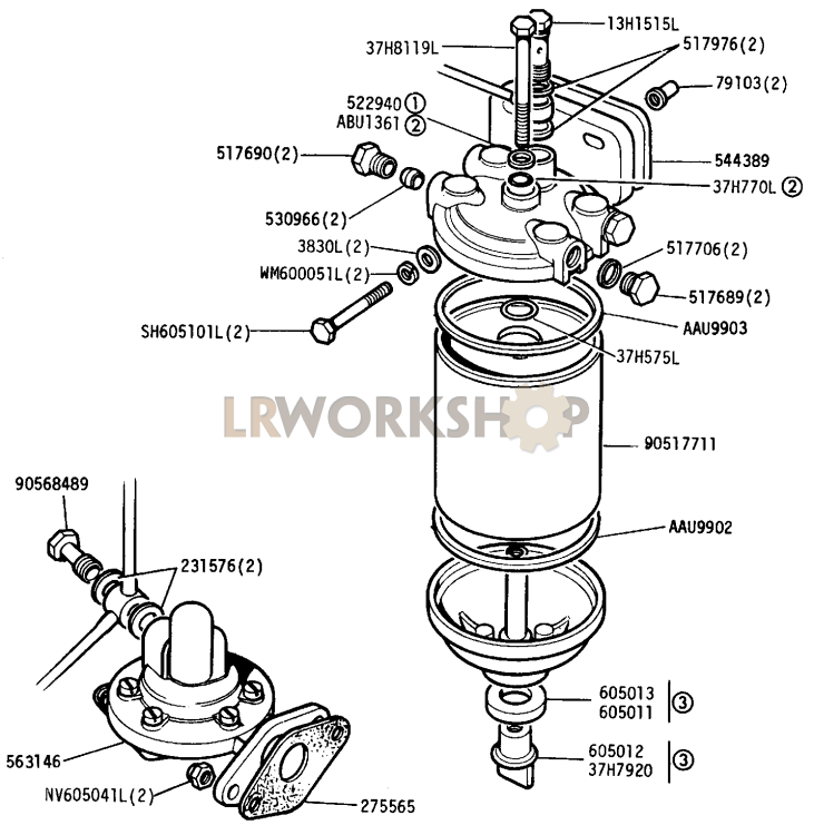 Fuel Pump and Filter Part Diagram