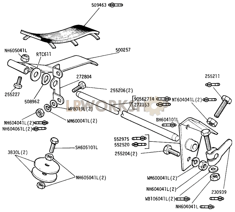 Pedal and Shaft Part Diagram