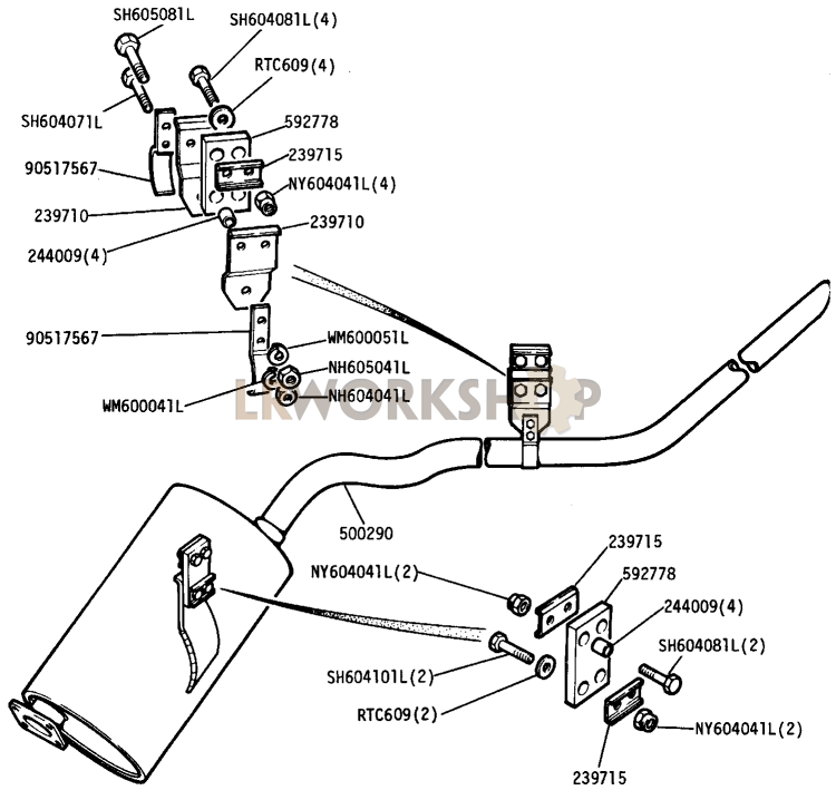Silencer and Tail Pipe Part Diagram