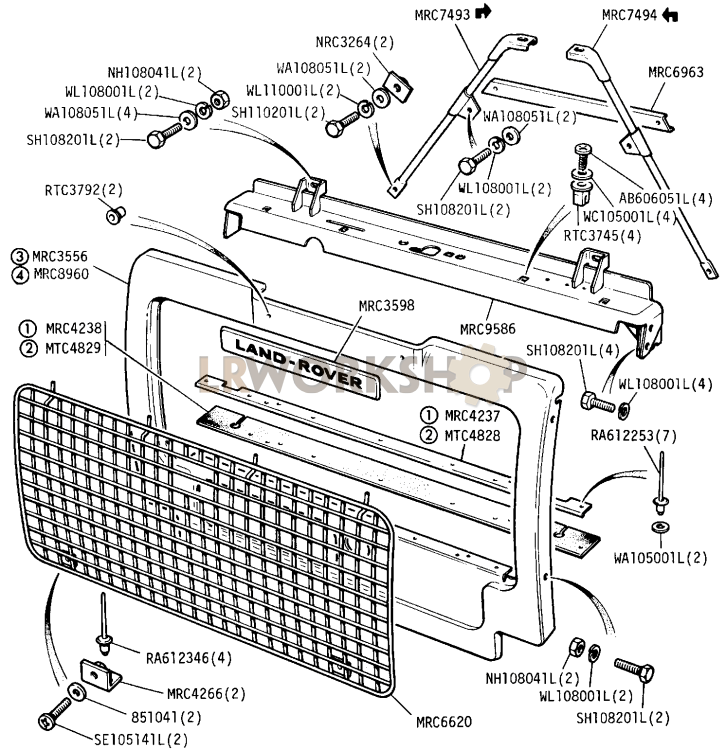Radiator Grille Panel Part Diagram