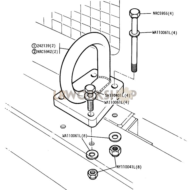 Front Lifting and Towing Rings Part Diagram