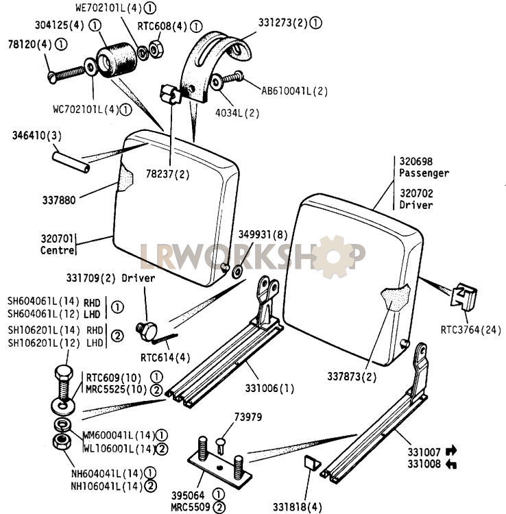 Front Seat Squabs Part Diagram