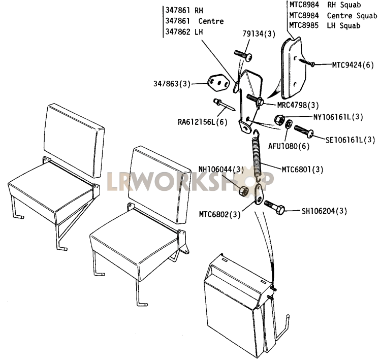 Seat Locking - ECE17 Type Part Diagram