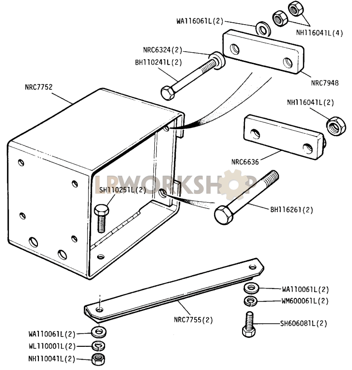 Optional Equipment - Towing Extension Bracket Part Diagram