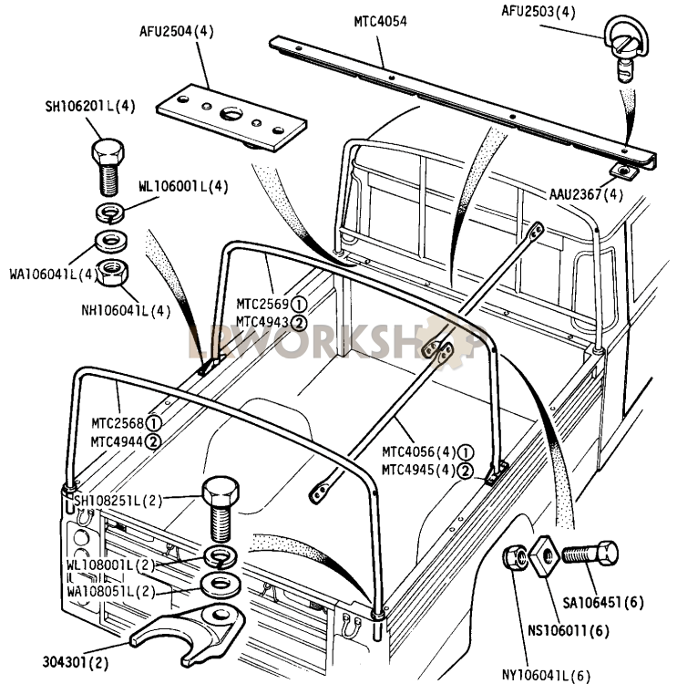 Optional Equipment - Hood Sticks Part Diagram