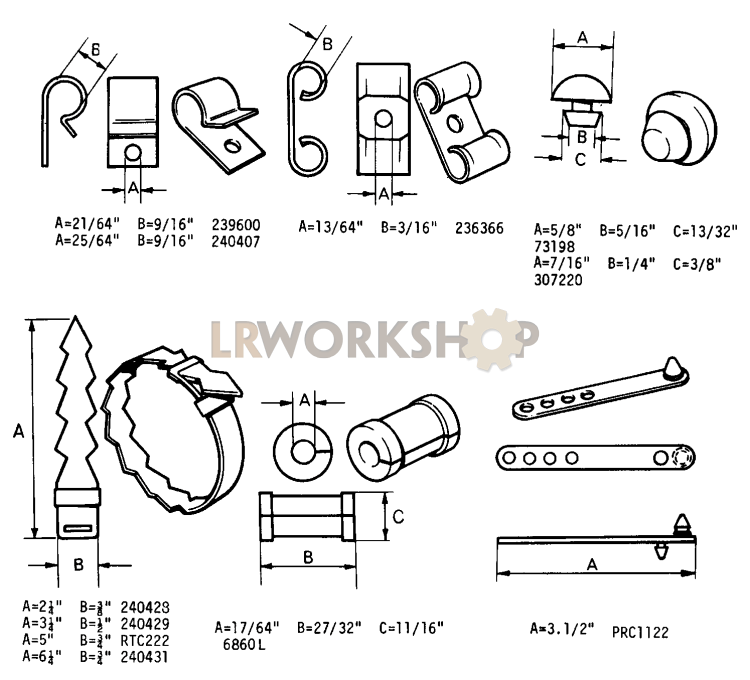 Cable Cleats, Plugs and Clips Part Diagram