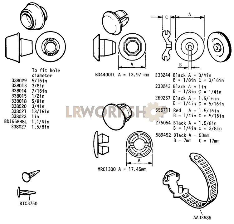 Grommets and Plugs Part Diagram