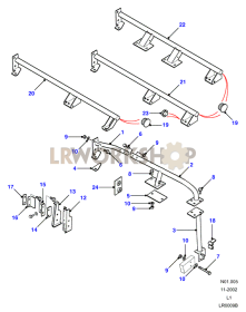 Anchorage - Rear Inward Facing Seats Part Diagram