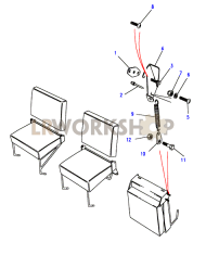 Second Row Seats (Individual) - Squab Latch Part Diagram