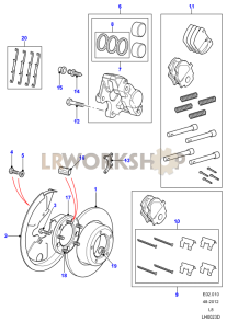 Rear Brake Calipers and Discs Part Diagram