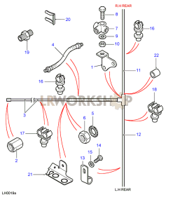 Rear Brake Pipes Part Diagram