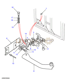 Rear End Door Check Mechanism - With Torsion Bar Part Diagram