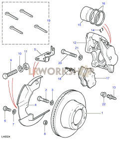 Front Brake Calipers and Discs Part Diagram