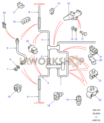 Front brake pipes Part Diagram