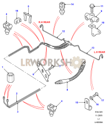 Rear brake pipes Part Diagram