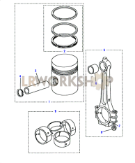 Piston, Connecting Rod & Bearings Part Diagram