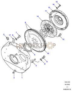 Clutch and Flywheel Part Diagram