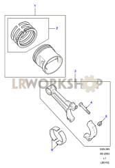Piston, Connecting Rod & Bearings Part Diagram