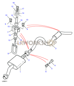 Rear Exhaust Pipes Part Diagram