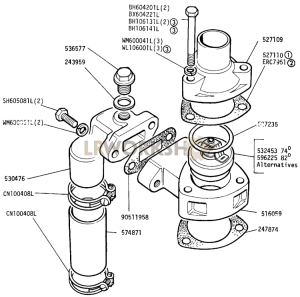 Thermostat and Housing Part Diagram