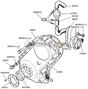 Front Cover and Engine Breather Part Diagram