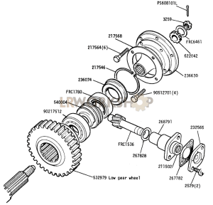 Low Gear Wheel and Speedometer Drive Part Diagram