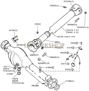 Front Axle and Propshaft Part Diagram