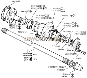 Rear Hub and Axle Shaft Part Diagram