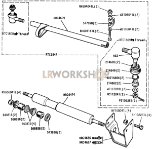 Drag Link Tube Assembly and Steering Damper Part Diagram