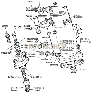 Distributor Pump and Injector Nozzle Part Diagram