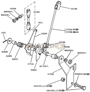 Bell Crank and Control Rod Part Diagram