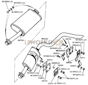 Intermediate and Rear Silencers Part Diagram