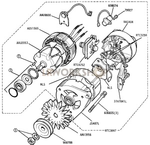 Alternator - 16 ACR 12 Volt 34 Amp Machine Sensed Part Diagram